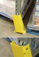 Steel pallet rack column protector